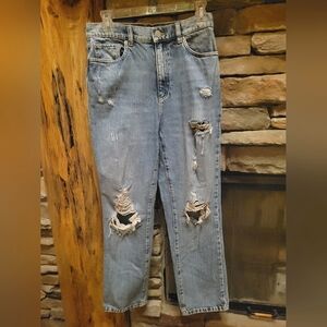 Garage Coupe Droite Vintage Straight Distressed Jeans Preloved Sz 7/28